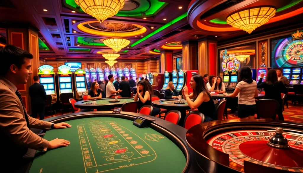 Experience the excitement of thrilling casino games at https://999bet.ws/ with a vibrant blackjack table and slot machines.